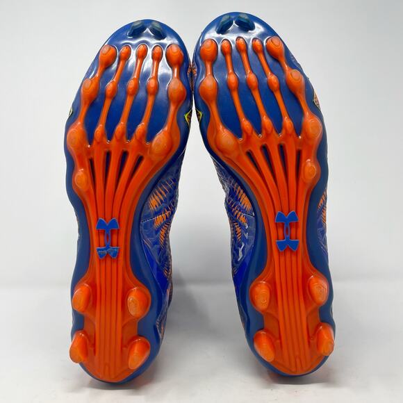 Under Armour Clutch Highlight High Top Football Cleats 13 Blue Orange main image 5